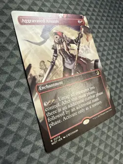 MTG Aggravated Assault #0076 Anime Borderless Rare Wilds of Eldraine: ET (WOT) - Image 3