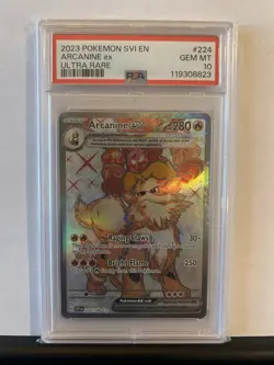 Pokemon Arcanine ex 224/198 SV01: Scarlet & Violet Base Set Holo Graded PSA 10 - Image 1