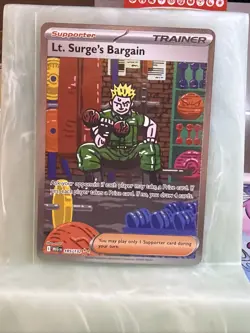 Pokemon TCG - Lt. Surge's Bargain 185/132 - Mega Evolution SIR - NM - Image 1
