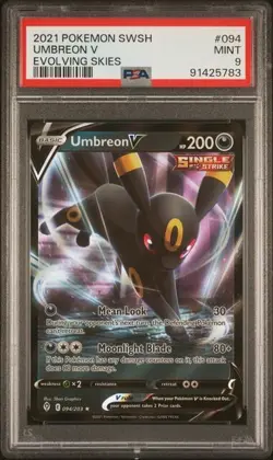 2021 Pokemon Evolving Skies #094 Umbreon V PSA 9 Mint - Image 1