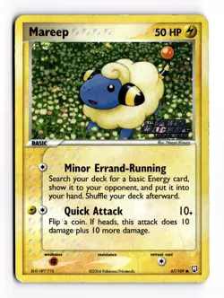 Pokemon TCG Mareep 67/109 Team Rocket Returns Reverse Foil - Image 1