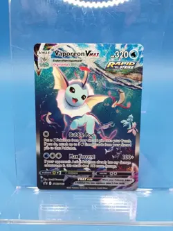 Pokemon TCG Vaporeon VMAX SWSH182 Black Star Promo Card NM Condition - Image 1