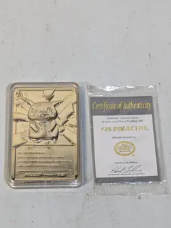 23K Gold Plated PIKACHU Trading Card 1999 Burger King Pokemon - Image 5