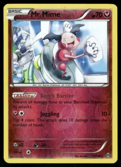 Pokemon Cards Mr. Mime 97/162 Reverse Holo BREAKthrough XY LP - Image 1