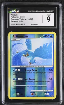 CGC 9 MINT Articuno 2009 Supreme Victors 16/147 Reverse Holo Pokemon Card - Image 1