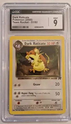 DARK RATICATE - 51/82 - Team Rocket - 2000 CGC 9 MINT! - Image 1