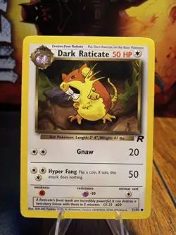 2000 Pokemon Team Rocket Dark Raticate #51 - Image 1