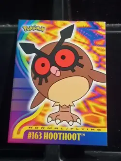 Topps Pokemon Johto Series 1 Non Holo #163 Hoothoot LP - Image 1