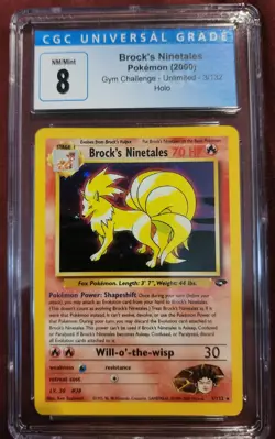 2000 Pokemon Gym Challenge Brock's Ninetales Holo CGC 8 - Image 1
