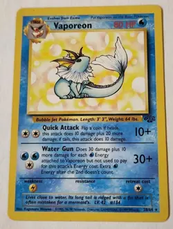 Pokemon TCG Vaporeon 28/64 Jungle Set Non-Holo Rare, Unlimited - Image 1