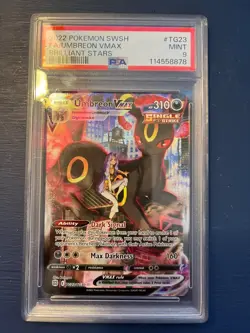 PSA 9 Mint Pokemon Brilliant Stars Umbreon VMAX TG23 Full Art - Image 1
