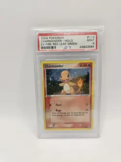Pokemon Charmander 113/112 Ex Rosso Fuoco e Verde Foglia PSA 9 Holo Mint ENG - Image 1
