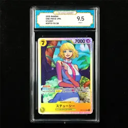 TQG 9.5 MINT+ 2025 One Piece JPN Stussy OP13-110 SR - Image 1