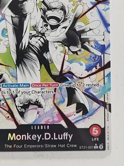 One Piece TCG English ST21-001 Monkey D Luffy Leader Alt Art Parallel - Image 5
