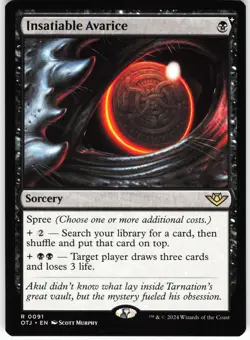 Insatiable Avarice R Outlaws of Thunder Junction OTJ Normal 91 MTG NM - Image 1