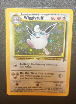 Pokemon Wigglytuff Base Set 2 Holo Rare Card 19/130 LP-HP Condition - Image 1