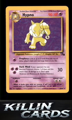 Hypno (23) 23/62 Pokemon Rare Fossil Card LP - Image 1
