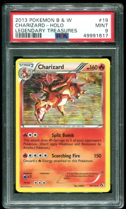 PSA 9 Charizard Holo Rare Legendary Treasures B&W 2013 Pokemon Card #19 - Image 1