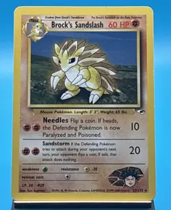 Brock's Sandslash - 23/132 - Pokemon Gym Heroes Unlimited Rare Card WOTC LP - Image 1
