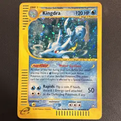 2002 Pokemon Kingdra TCG Holo Rare Card Aquapolis H14/H32 LIGHT PLAY on card! - Image 1