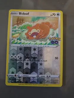 Pokemon Card Bidoof 059/078 Ditto Unpeeled Pokemon Go Reverse Holo NM - Image 1