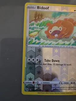 Pokemon Card Bidoof 059/078 Ditto Unpeeled Pokemon Go Reverse Holo NM - Image 2
