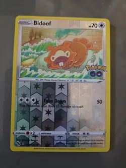 Pokemon Card Bidoof 059/078 Ditto Unpeeled Pokemon Go Reverse Holo NM - Image 4