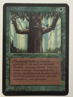 Magic the Gathering MTG Alpha Ironroot Treefolk NM (Beta Bob) - Image 1