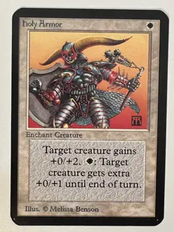 Magic the Gathering MTG Alpha Holy Armor NM (Beta Bob) - Image 1