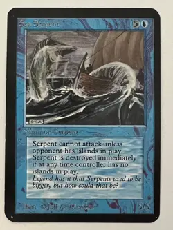 Magic the Gathering MTG Alpha Sea Serpent NM (Beta Bob) - Image 1
