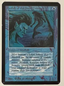 Magic the Gathering MTG Alpha Merfolk of the Pearl Trident NM (Beta Bob) - Image 1