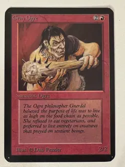Magic the Gathering MTG Alpha Gray Ogre NM (Beta Bob) - Image 1