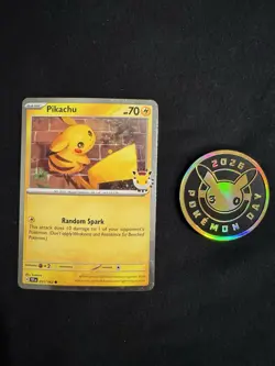 Pokemon TCG Pikachu Pokemon Day 2026 Promo And Coin - Image 1