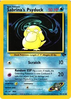 Pokemon TCG Sabrina's Psyduck Gym Challenge Common 99/132 Unlimited MP - Image 1
