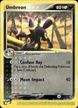 Umbreon 24/100 Rare Non Holo EX Sandstorm Pokemon - Image 1