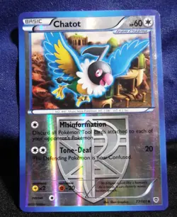 2013 Pokemon TCG - Chatot Plasma Blast 77/101 Reverse Holo - EX+/NM- - Image 1