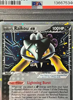 PSA NM-MT 8 -Rocket's Raikou Ex 108/107 Secret Rare Holo-Pokemon 2005 Ex Deoxys - Image 2