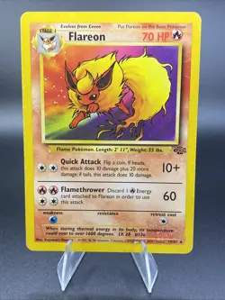 1999 Pokemon TCG Flareon Base Set 19/64 Jungle Rare Non-Holo - Image 1
