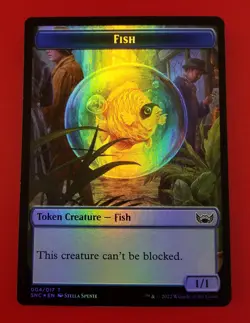 1x Fish & Dog | FOIL TOKEN | Streets of New Capenna | MTG Magic Cards - Image 1