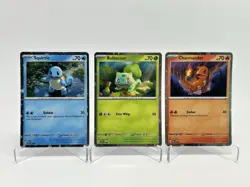 SQUIRTLE, BULBASAUR, CHARMANDER SVP 46 SVP 47 SVP 48 Black Star Promo 3 Card Lot - Image 1