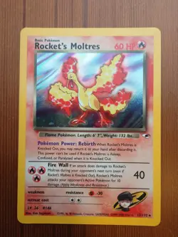 Rocket's Moltres - 12/132 - Pokemon Gym Heroes Unlimited Holo Rare Card WOTC NM - Image 1