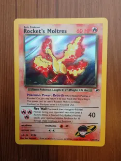 Rocket's Moltres - 12/132 - Pokemon Gym Heroes Unlimited Holo Rare Card WOTC NM - Image 5