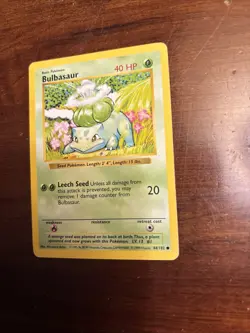 Pokemon TCG Bulbasaur Shadowless Base Set Common Card LP 44/102 - Image 2