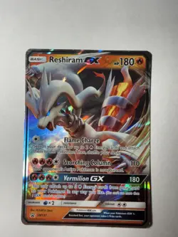 Reshiram GX SM137 Sun & Moon Ultra Rare Holo Black Star Promo Pokemon Card - Image 1