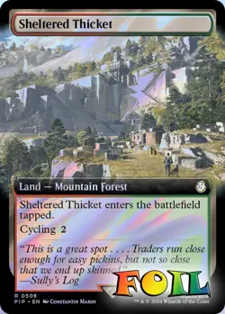 Sheltered Thicket Extended Art 0508 MTG PIP Fallout Rare NP Foil - Image 1