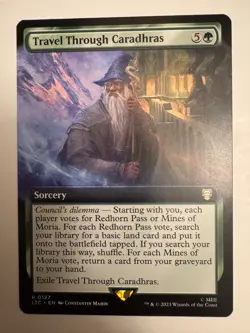 MTG Travel Through Caradhras Extended Art - The Lord of the Rings Commander - Image 1