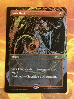 MTG Raised Foil Borderless Lava Dart Secret Lair: vroooOOOMMMMMM! Red Rare!! - Image 1