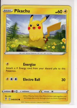PIKACHU EVOLVING SKIES SET POKEMON CARD 049/203 NM/M - Image 1