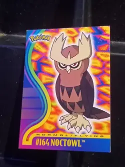 Topps Pokemon Johto Series 1 Non Holo Noctowl #164 LP - Image 1