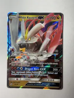 Pokemon White Kyurem GX 48/70 Dragon Majesty Ultra Rare Holo HP190 Basic - Image 1